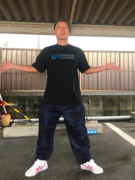 「DORCUS（ドウカス）のアイテム（帽子）」を使った、TATSUYA"VENIX"NOGAMIさん（メンズ・166cm）の夏コーディネート