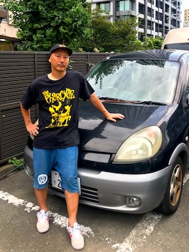 「DORCUS（ドウカス）のアイテム（帽子）」を使った、TATSUYA"VENIX"NOGAMIさん（メンズ・166cm）の夏コーディネート