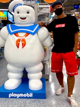 「DORCUS（ドウカス）のアイテム（帽子）」を使った、TATSUYA"VENIX"NOGAMIさん（メンズ・166cm）の夏コーディネート