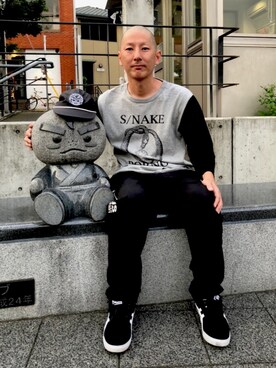「スケートスタイル」｜「アイテム（帽子）」を使った、TATSUYA"VENIX"NOGAMIさん（メンズ・166cm）の冬コーディネート