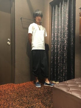 「HVC（エイチブイシー）のアイテム（トップス）」を使った、GRANDGLOBAL和歌山店さん（メンズ・174cm）の夏コーディネート