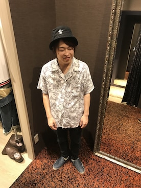 「HVC（エイチブイシー）のアイテム（トップス）」を使った、GRANDGLOBAL和歌山店さん（メンズ・165cm）の夏コーディネート