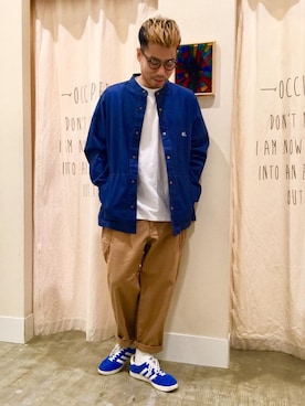 「バンドカラー」｜さとうじゅんさん（メンズ・175cm）の春コーディネート