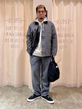 「coen（コーエン）のアイテム（ブルゾン）」を使った、さとうじゅんさん（メンズ・175cm）の冬コーディネート