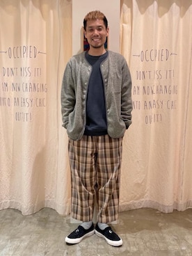 メンズのカーディガン ボレロ ベージュ系 コーディネート Zozotown