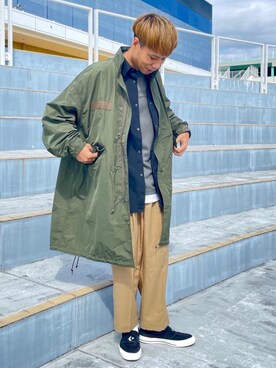 「coen（コーエン）のアイテム（モッズコート）」を使った、さとうじゅんさん（メンズ・175cm）の秋コーディネート