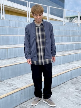 「coen」｜「アイテム（ブルゾン）」を使った、さとうじゅんさん（メンズ・175cm）の秋コーディネート