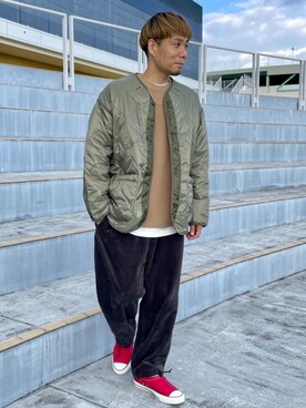 「みりたりー」｜「アイテム（ミリタリージャケット）」を使った、さとうじゅんさん（メンズ・175cm）の秋コーディネート