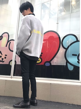 「WHITELAND（ホワイトランド）のWHITELAND/ホワイトランド/PLAIN SHIRT（シャツ/ブラウス）」を使った、Junya  Awajiさん（メンズ・184cm）の秋コーディネート