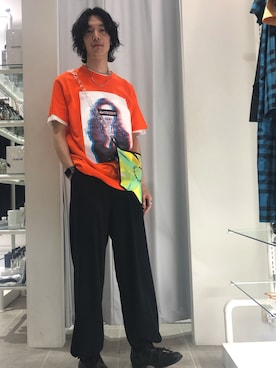 「DANKE SCHON（ダンケシェーン）のアイテム（バッグ）」を使った、Junya  Awajiさん（メンズ・183cm）の夏コーディネート