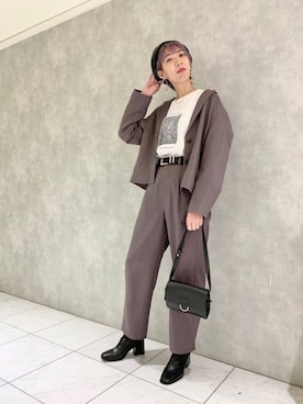 「PAGEBOY（ページボーイ）のハクミニショルダーBAG（ショルダーバッグ）」を使った、TAMUさん（レディース・172cm）の秋コーディネート