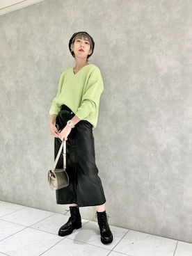 「PAGEBOY（ページボーイ）のハクミニショルダーBAG（ショルダーバッグ）」を使った、TAMUさん（レディース・172cm）の秋コーディネート