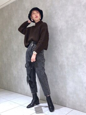 「PAGEBOY（ページボーイ）のハクミニショルダーBAG（ショルダーバッグ）」を使った、TAMUさん（レディース・172cm）の冬コーディネート