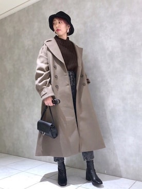 「PAGEBOY（ページボーイ）のハクミニショルダーBAG（ショルダーバッグ）」を使った、TAMUさん（レディース・172cm）の冬コーディネート