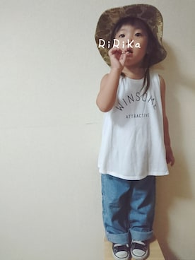 「コンバース」｜RiRiKaさん（キッズ・100cm）の夏コーディネート