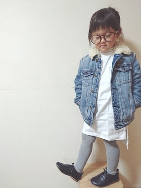 「SCOTCH&SODA（スコッチアンドソーダ）のアイテム（ジャケット/アウター）」を使った、RiRiKaさん（キッズ・100cm）の冬コーディネート