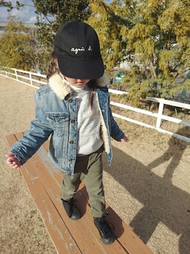 「SCOTCH&SODA（スコッチアンドソーダ）のアイテム（ジャケット/アウター）」を使った、RiRiKaさん（キッズ・100cm）の冬コーディネート