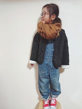 「SEVENDAYS=SUNDAY（セブンデイズサンデイ）のアイテム（ダウンジャケット/コート）」を使った、RiRiKaさん（キッズ・110cm）の冬コーディネート