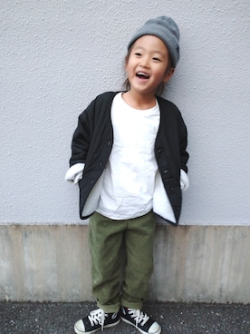 「SEVENDAYS=SUNDAY（セブンデイズサンデイ）のアイテム（ジャケット/アウター）」を使った、RiRiKaさん（キッズ・110cm）の冬コーディネート