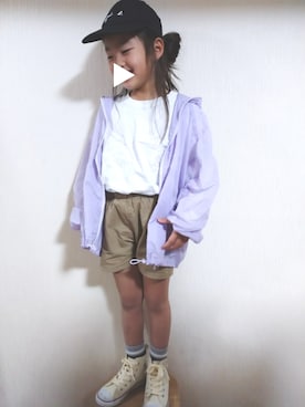 「ナイロンパーカー」｜RiRiKaさん（キッズ・110cm）の春コーディネート