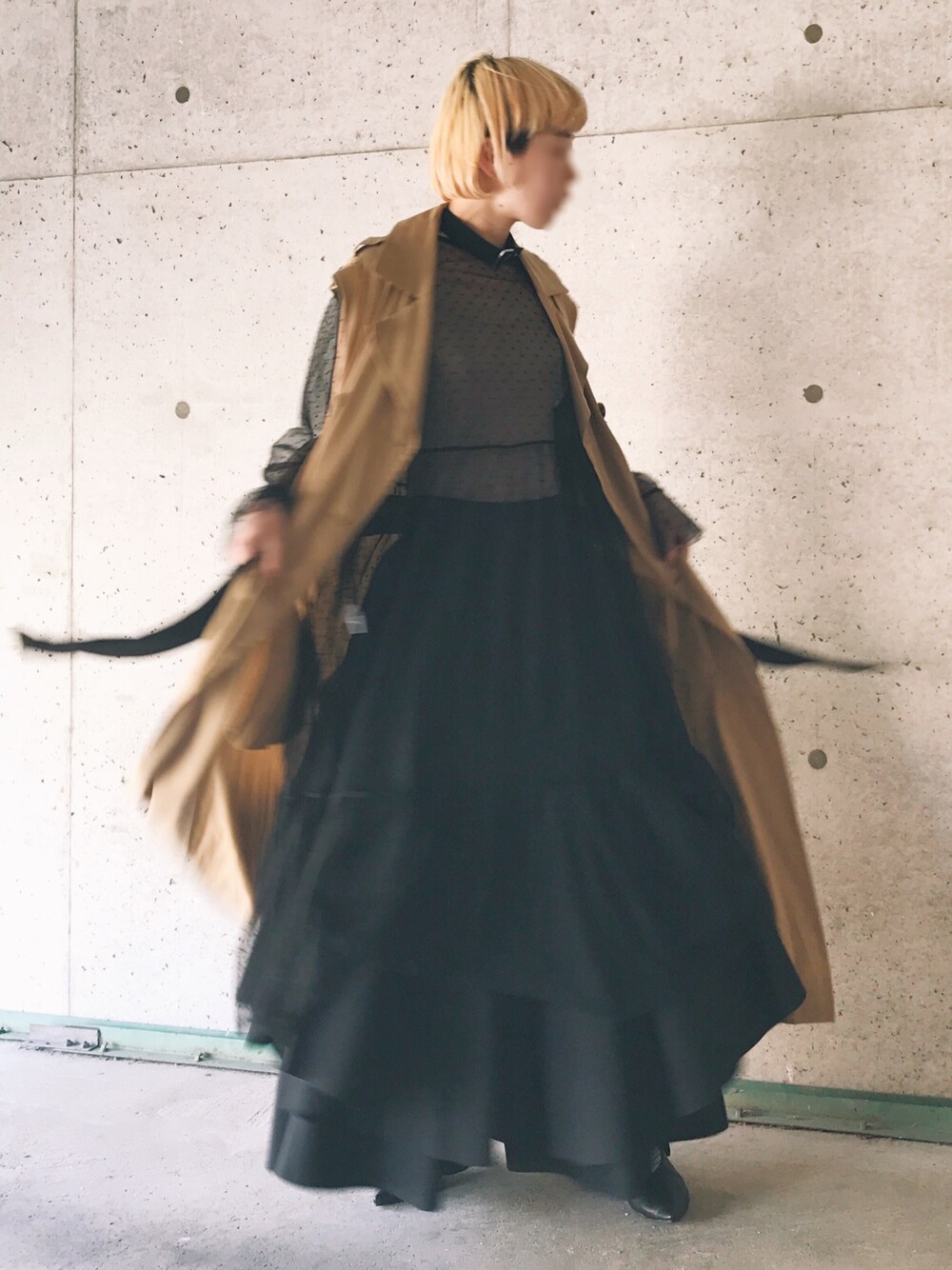 「ベスト、ロング丈、キュロット、ワイドパンツ、シースルー、ワンピース、レイヤードスタイル、シンプルコーデ、オトナカジュアル、春コーデ」｜「made in HEAVENの【made in HEAVEN】HEAVEN's cheeky color jacket（その他アウター、ベージュ系）」を使った、꧁ばら꧂🖇さん（レディース・164cm）の春コーディネートの1枚目の写真
