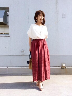 ルクールブラン藤井大丸店スタッフさん（レディース・160cm）の春コーディネート