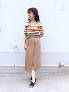 ルクールブラン藤井大丸店スタッフさん（レディース・160cm）の夏コーディネート