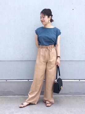 ルクールブラン藤井大丸店スタッフさん（レディース・156cm）の夏コーディネート