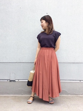 ルクールブラン藤井大丸店スタッフさん（レディース・156cm）の夏コーディネート