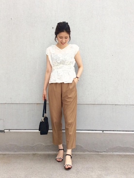 ルクールブラン藤井大丸店スタッフさん（レディース・170cm）の夏コーディネート