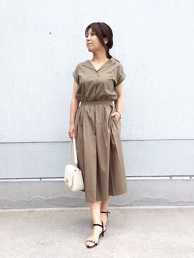 ルクールブラン藤井大丸店スタッフさん（レディース・160cm）の夏コーディネート