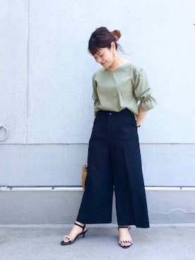 ルクールブラン藤井大丸店スタッフさん（レディース・156cm）の夏コーディネート