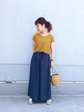 ルクールブラン藤井大丸店スタッフさん（レディース・156cm）の夏コーディネート