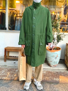 「軍物」｜「アイテム（その他アウター）」を使った、きゃむさん（メンズ・172cm）の春コーディネート