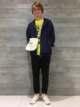 「RAGEBLUE（レイジブルー）のアイテム（ボディバッグ/ウエストポーチ）」を使った、松浦 慧さん（メンズ・173cm）の春コーディネート