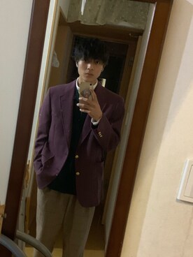 「TIMELY WARNING（タイムリーワーニング）のアイテム（トップス）」を使った、たかやさん（メンズ・176cm）の冬コーディネート