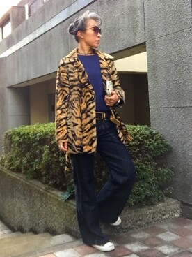 「アイテム（トレンチコート）」を使った、Jules Takagishiさん（レディース・164cm・40代）の冬コーディネート