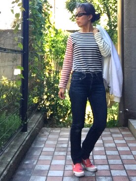 「Acne Studios（アクネストゥディオズ）のアイテム（ミリタリージャケット）」を使った、Jules Takagishiさん（レディース・164cm）の春コーディネート