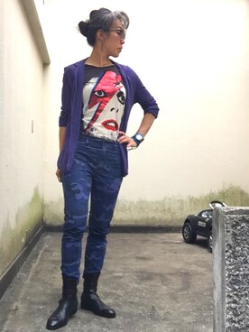 「Amplifiedのアイテム」を使った、Jules Takagishiさん（レディース・164cm）の春コーディネート