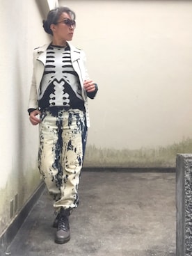 「男物を着る女」｜「アイテム（ジャケット/アウター）」を使った、Jules Takagishiさん（レディース・164cm）の冬コーディネート