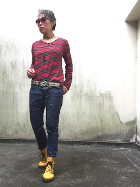 「paper（ペーパー）のアイテム（パンツ）」を使った、Jules Takagishiさん（レディース・164cm）の春コーディネート