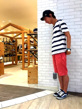 「14+（イチヨンプラス）のアイテム」を使った、14+ イオンSENRITO専門館店 スタッフさん（メンズ・170cm）の夏コーディネート