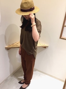 「スタッフコーデ」｜「アイテム（アクセサリー）」を使った、14+ イオンSENRITO専門館店 スタッフさん（レディース・156cm）の夏コーディネート