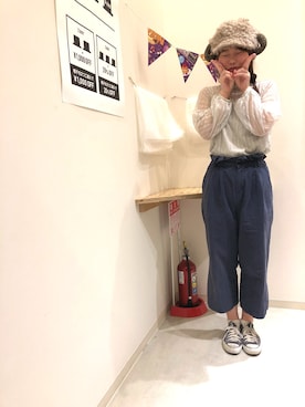 「ハロウィン」｜「アイテム（キャスケット）」を使った、14+ イオンSENRITO専門館店 スタッフさん（レディース・159cm）の秋コーディネート
