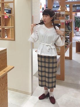 「14+（イチヨンプラス）のアイテム」を使った、14+ イオンSENRITO専門館店 スタッフさん（レディース・160cm）の夏コーディネート