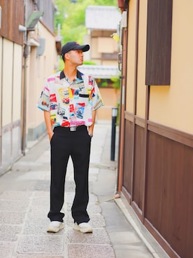 「DHOLIC（ディーホリック）のアイテム（キャップ）」を使った、kentamemさん（メンズ・180cm）の夏コーディネート