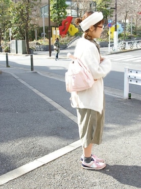 「ROOTOTE（ルートート）のアイテム（バッグ）」を使った、ROOTOTE  STAFFさん（レディース・157cm）の春コーディネート