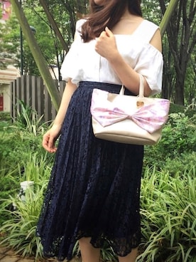 「カードキャプターさくら」｜「アイテム（トートバッグ）」を使った、ROOTOTE  STAFFさん（レディース・152cm）の夏コーディネート
