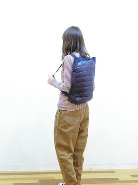 「ROOTOTE（ルートート）のアイテム（バッグ）」を使った、ROOTOTE  STAFFさん（レディース・160cm）の秋コーディネート