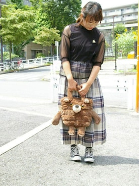 「ROOTOTE（ルートート）のアイテム（バッグ）」を使った、ROOTOTE  STAFFさん（レディース・160cm）の秋コーディネート